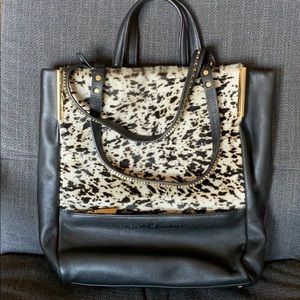 Neiman Marcus Halston Heritage Leather Calf Hair